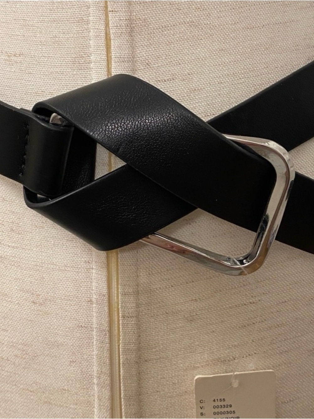 Anthropologie Tie Belt with Silver Buckle – Size L/XL – Man-Made Materials NWOT - Picture 3 of 4